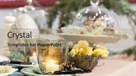  Presentation with pinecones - Slides with even christmas flower - chrictmas table with pinecones background and a  colored foreground