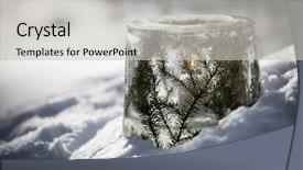  Presentation with ice frozen - Slide deck featuring even christmas flower - ice lantern with red frozen background and a light gray colored foreground