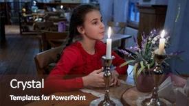 Presentation with teenage girl - Cool new PPT layouts with even christmas flower - teenage girl in red sits backdrop and a tawny brown colored foreground