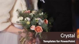  Presentation with wedding couple wishes - Presentation theme with even christmas flower - wedding couple with beautiful bouquet background and a tawny brown colored foreground