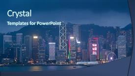 Presentation with hong kong china - Cool new presentation design with evening bank of china tower backdrop and a ocean colored foreground