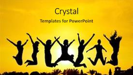  Presentation with celebration - Colorful slide deck enhanced with shadelining - evening celebration backlit group backdrop and a light gray colored foreground