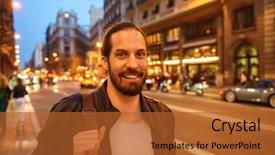  Presentation with avenue - Slides with evening city across main background and a red colored foreground