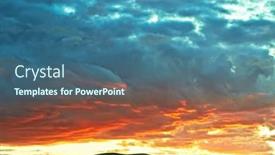  Presentation with sand dunes - Presentation design consisting of evening-cloudy-sky-over background and a ocean colored foreground