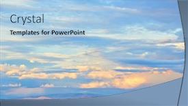  Presentation with sand dunes - Beautiful slide deck featuring evening-cloudy-sky-over backdrop and a light blue colored foreground