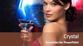  Presentation with free disco ball - Presentation consisting of evening dress with cocktail background and a red colored foreground