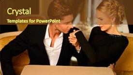  Presentation with luxury nature couple - Audience pleasing slide set consisting of evening dresses - well-dressed couple in luxury interior backdrop and a tawny brown colored foreground