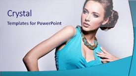  Presentation with jewelry crafts - Audience pleasing presentation theme consisting of evening dresses - young beautiful woman with jewelry backdrop and a  colored foreground