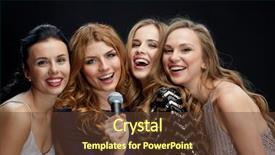  Presentation with bachelorette - Amazing presentation design having evening dresses with microphone backdrop and a tawny brown colored foreground