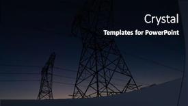  Presentation with electricity - Presentation design enhanced with evening-electricity-pylon-silhouette background and a  colored foreground