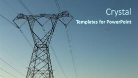  Presentation with electricity - PPT layouts featuring evening-electricity-pylon-silhouette background and a  colored foreground