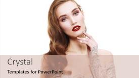  Presentation with luxury fashion - Amazing PPT layouts having evening-fashion-makeup-and-hairstyle backdrop and a coral colored foreground