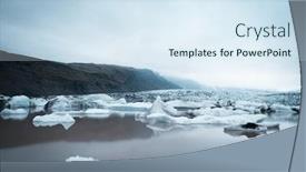 Presentation with lake ice - PPT theme consisting of evening landscape with ice floes in the glacial lake fjallsarlon vatnajokull national park iceland europe amazing tourist attraction art processing of photographs color toning background and a sky blue colored foreground