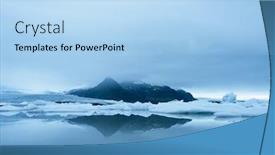  Presentation with lake ice - Slides consisting of evening landscape with ice floes in the glacial lake fjallsarlon vatnajokull national park iceland europe amazing tourist attraction background and a light blue colored foreground