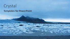  Presentation with lake ice - PPT theme with evening landscape with ice floes in the glacial lake fjallsarlon vatnajokull national park iceland europe amazing tourist attraction background and a light blue colored foreground