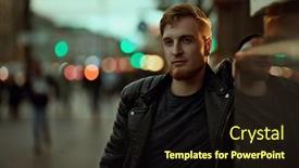  Presentation with street lights - Theme with evening-life background and a wine colored foreground