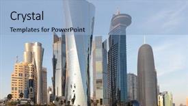  Presentation with qatar - Presentation enhanced with evening light in january 2016 background and a light blue colored foreground