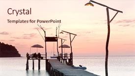  Presentation with meditation - PPT theme with evening meditation jetty to eternity background and a cream colored foreground