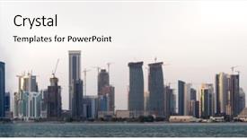  Presentation with construction cranes - Slide deck consisting of evening of september 26 2009 background and a cream colored foreground