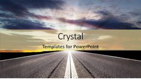  Presentation with road - PPT theme enhanced with evening road background and a blonde colored foreground