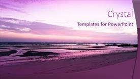  Presentation with skies - Beautiful theme featuring evening scene burning skies backdrop and a pink colored foreground