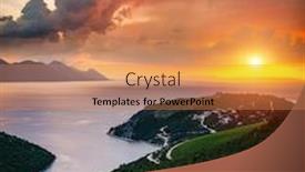  Presentation with weather climate - Amazing PPT theme having evening-scene-with-dramatic-sky backdrop and a coral colored foreground