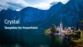  Presentation with rocky mountains - Audience pleasing PPT layouts consisting of evening scenery of high rocky backdrop and a ocean colored foreground