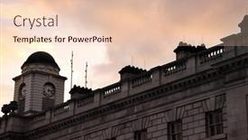  Presentation with london - PPT theme having evening-shot-of-somerset-house background and a lemonade colored foreground