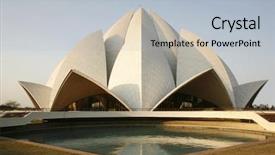  Presentation with india temple - Theme with evening sky delhi india background and a light blue colored foreground
