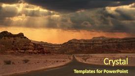  Presentation with running mountains - Colorful PPT layouts enhanced with evening sky over narrow road backdrop and a tawny brown colored foreground