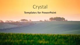  Presentation with agrarian - PPT theme enhanced with evening-sun-illuminates-the-agricultural background and a light gray colored foreground