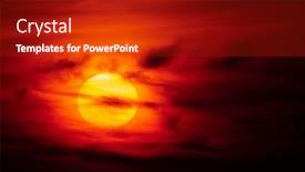  Presentation with birds flying - Presentation design consisting of evening-sunset-sky-with-sun background and a crimson colored foreground