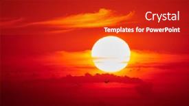  Presentation with sky sun - Presentation design having evening-sunset-sky-with-sun background and a crimson colored foreground
