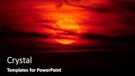  Presentation with sky sun - PPT theme having evening-sunset-sky-with-sun background and a black colored foreground