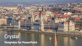  Presentation with singapore city landscape - Colorful slide deck enhanced with evening the hungarian parliament building backdrop and a gray colored foreground