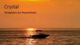  Presentation with golden - Presentation theme featuring evening view of golden sunset background and a gold colored foreground