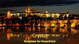  Presentation with prague - Slides having evening-view-of-illuminated-prazsky background and a tawny brown colored foreground