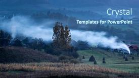  Presentation with fairy - Slide set having evening-view-of-picturesque-village background and a ocean colored foreground