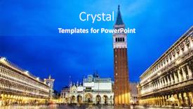  Presentation with saint - Theme consisting of evening view of saint mark square in venice italy background and a cobalt blue colored foreground
