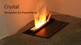  Presentation with candle - Presentation theme enhanced with next to modern electric fire background and a red colored foreground