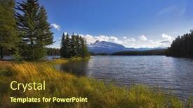  Presentation with coastal - Amazing presentation theme having evening wind drives an easy wave on mountain lake and bends turned yellow coastal grass backdrop and a tawny brown colored foreground