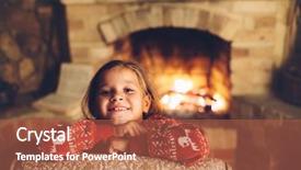  Presentation with winter scene - Slide deck with pajama relaxing by the fire background and a red colored foreground