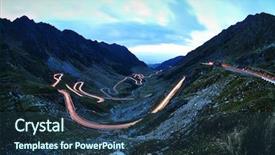  Presentation with rocky mountains - Audience pleasing slide deck consisting of evening with transalpina winding backdrop and a ocean colored foreground