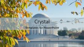  Presentation with memorial - Beautiful PPT theme featuring bike event - washington dc in autumn backdrop and a  colored foreground