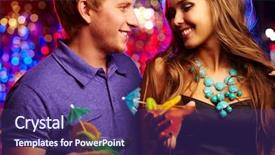  Presentation with happy image - PPT theme featuring event date - image of happy couple having background and a violet colored foreground