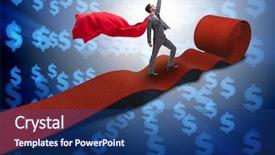  Presentation with red carpet - PPT layouts featuring event development - superhero on the red carpet background and a ocean colored foreground