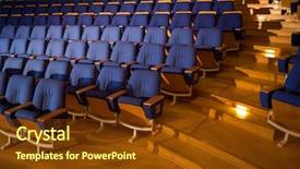  Presentation with conference images - Audience pleasing theme consisting of event hall - interior of empty conference auditorium backdrop and a tawny brown colored foreground