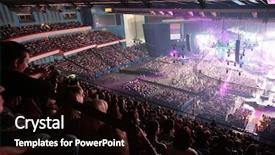  Presentation with people disabilities - PPT layouts consisting of event hall - people on concert background and a black colored foreground