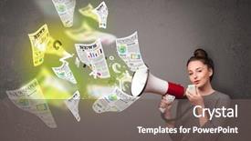  Presentation with newspapers - Slide set with snow on a sunny day background and a sky blue colored foreground