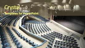  Presentation with management - Slides consisting of event management - interior of a conference hall background and a tawny brown colored foreground